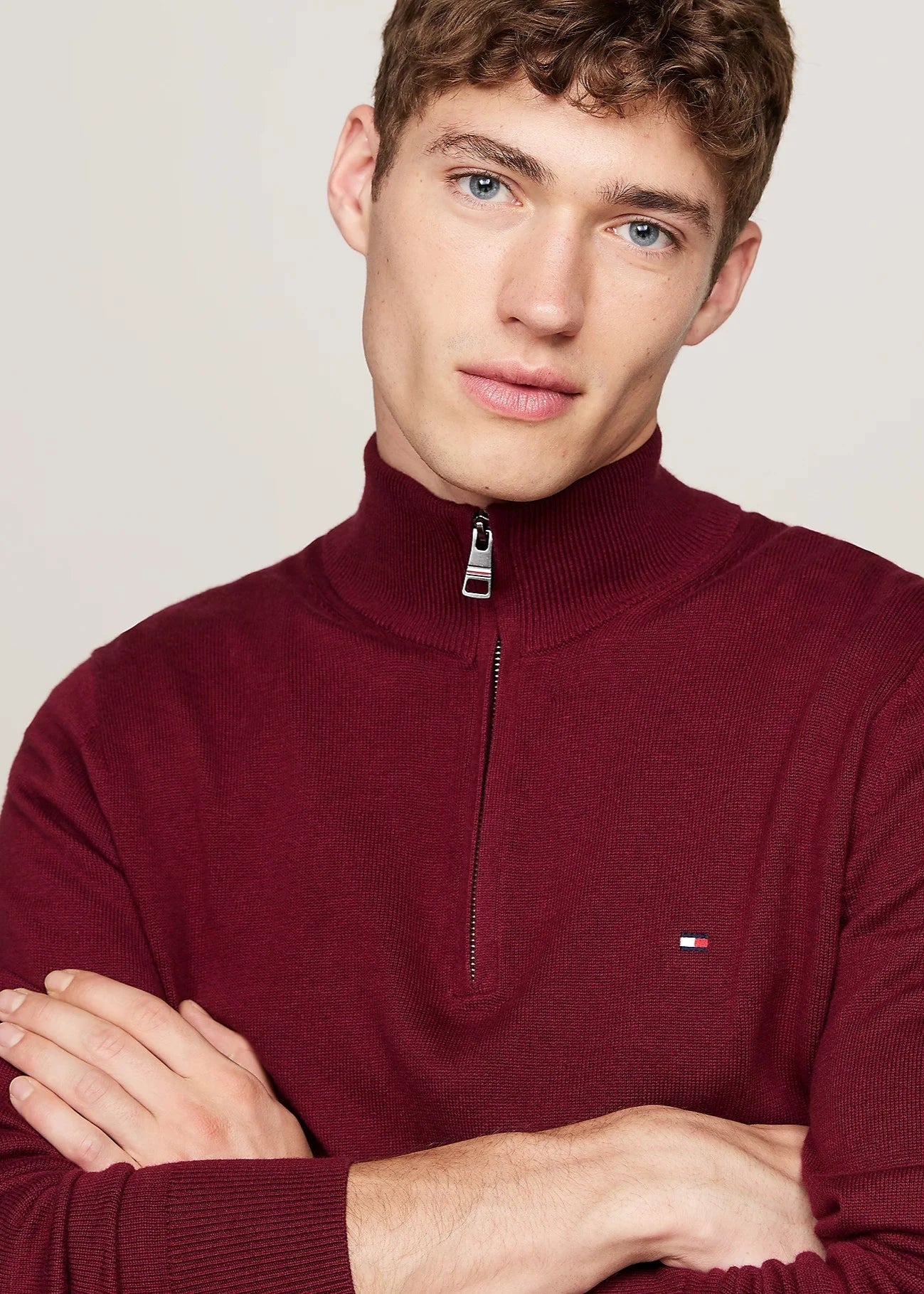 Pull camionneur Tommy Hilfiger rouge | Georgespaul 