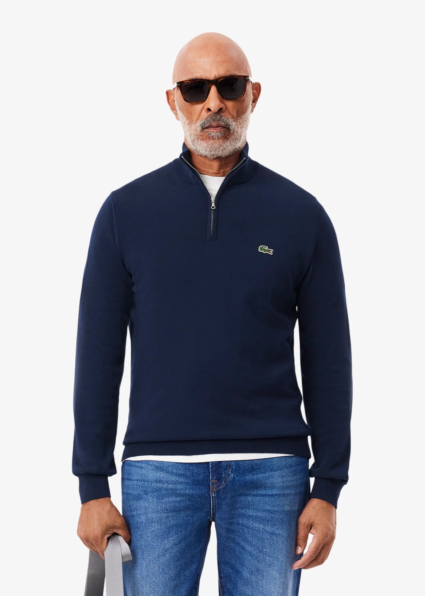 Pull camionneur homme Lacoste marine en coton bio | Georgespaul