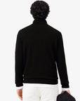 Pull camionneur homme Lacoste noir en coton bio | Georgespaul