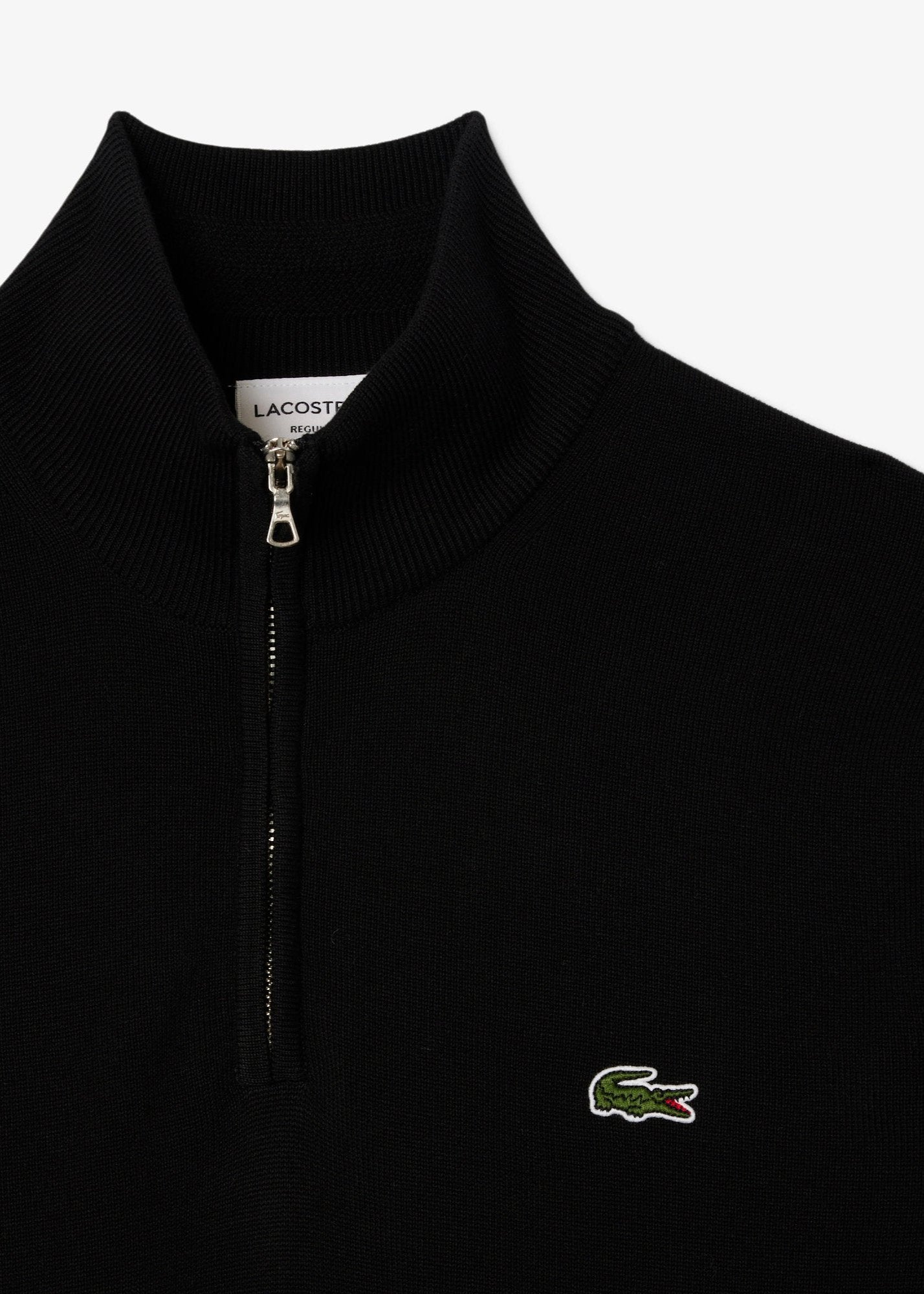 Pull camionneur homme Lacoste noir en coton bio | Georgespaul