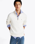 Pull camionneur torsadé Tommy Hilfiger blanc | Georgespaul