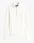 Pull camionneur torsadé Tommy Hilfiger blanc | Georgespaul