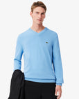 Pull col V Lacoste bleu pour homme | Georgespaul   