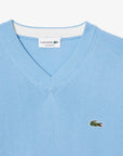 Pull col V Lacoste bleu pour homme | Georgespaul   