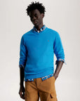 Pull col V Tommy Hilfiger bleu en cachemire - Georgespaul