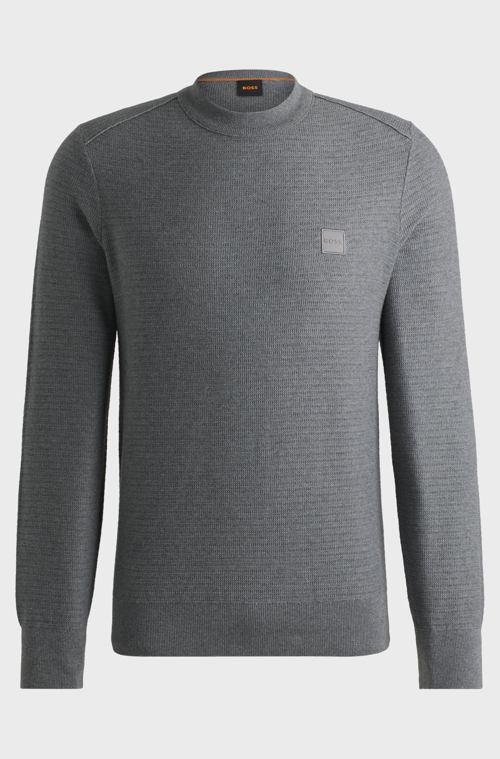 Pull col rond BOSS gris pour homme | Georgespaul