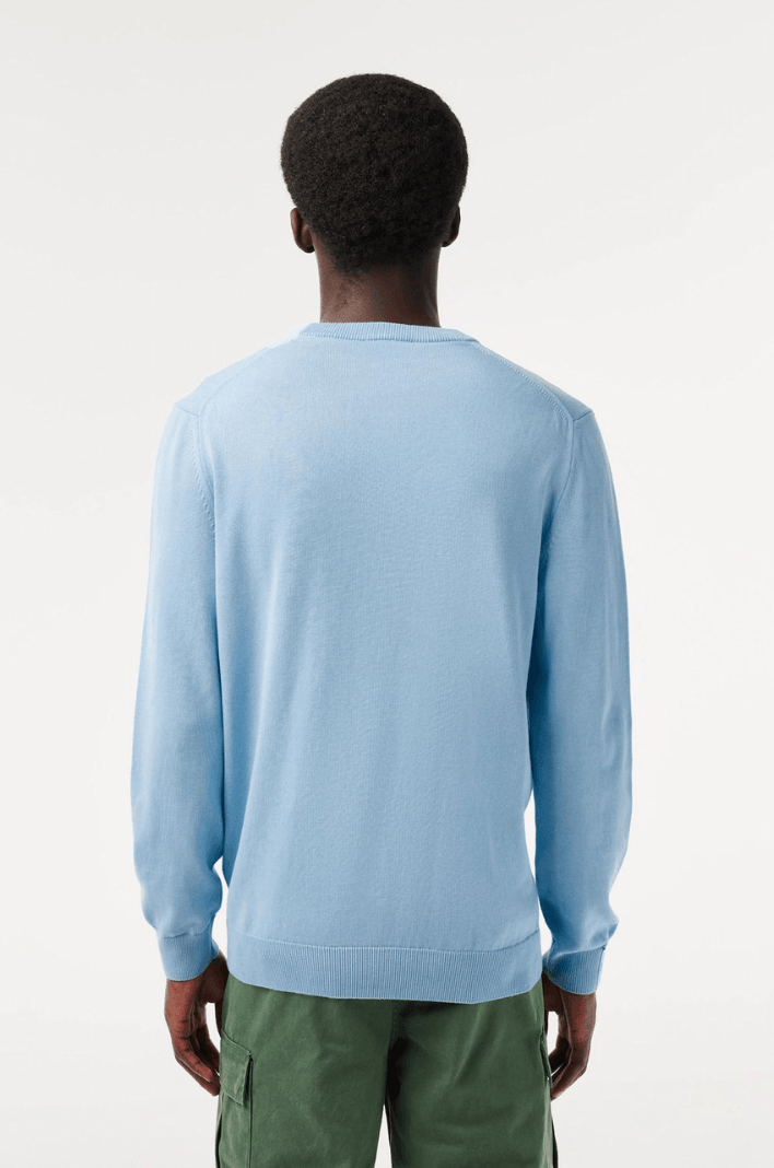 Pull Lacoste bleu clair en coton bio - Georgespaul