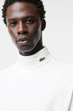 Afbeelding in Gallery-weergave laden, Pull col roulé Lacoste blanc en jersey de coton bio
