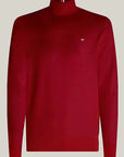 Pull col roulé homme Tommy Hilfiger rouge en cachemire | Georgespaul