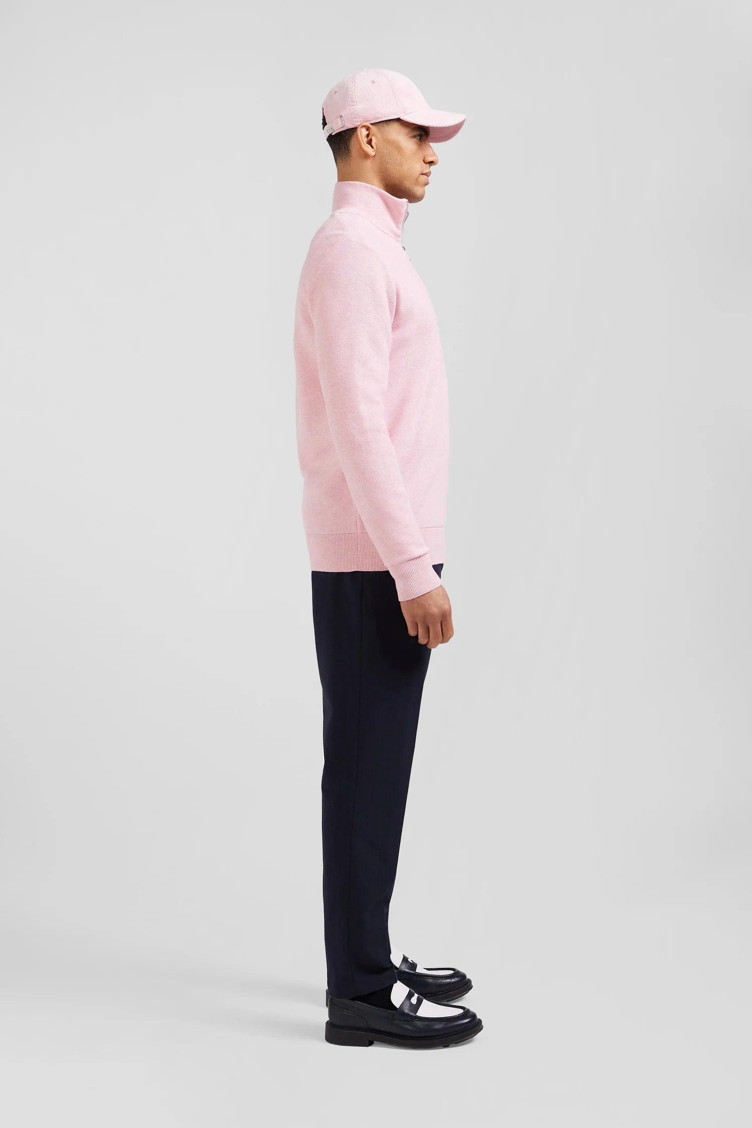 Pull demi-zip Eden Park rose pour homme | Georgespaul