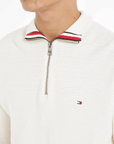 Pull demi-zip Tommy Hilfiger blanc - Georgespaul