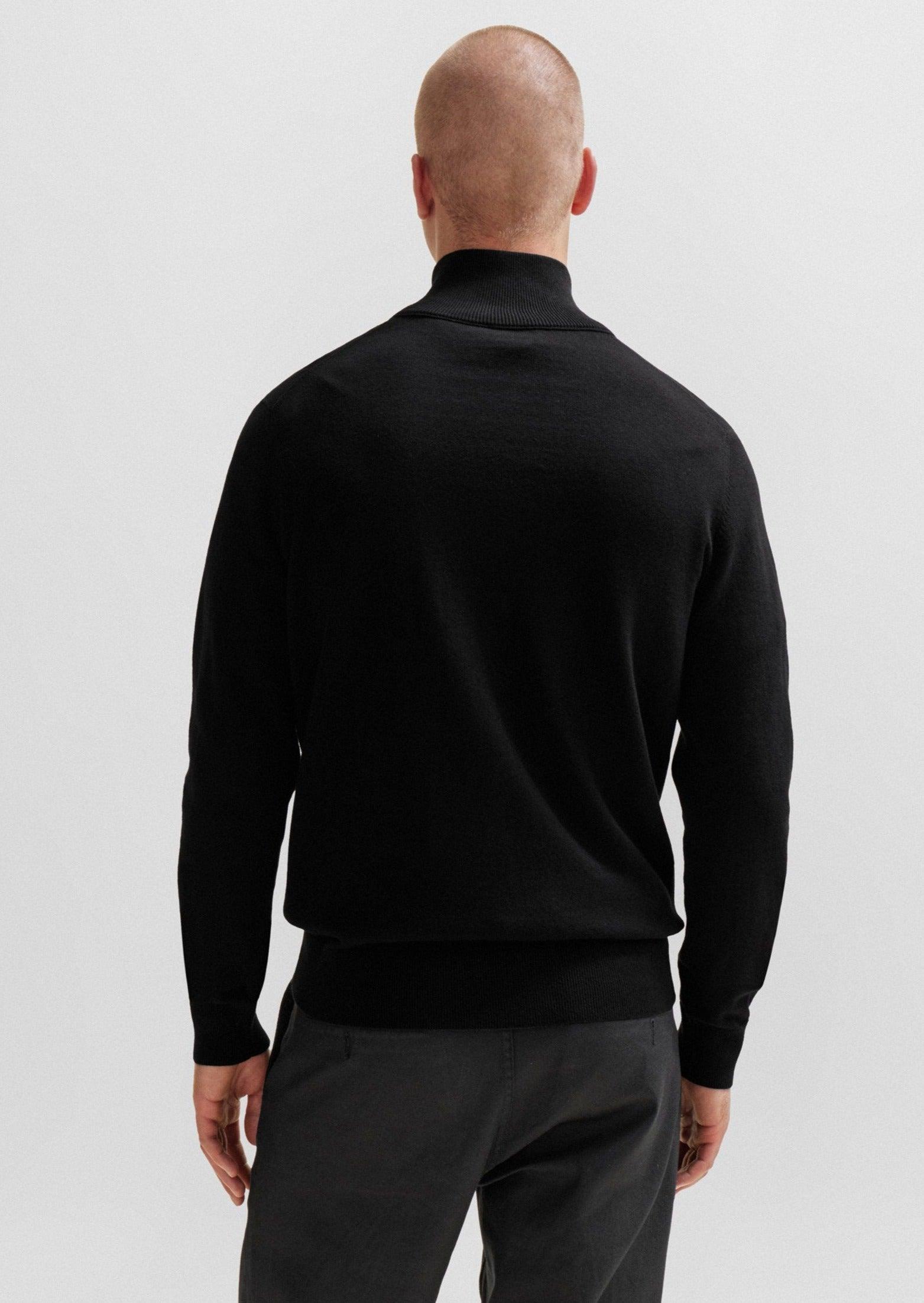 Pull demi-zip BOSS noir en cachemire - Georgespaul