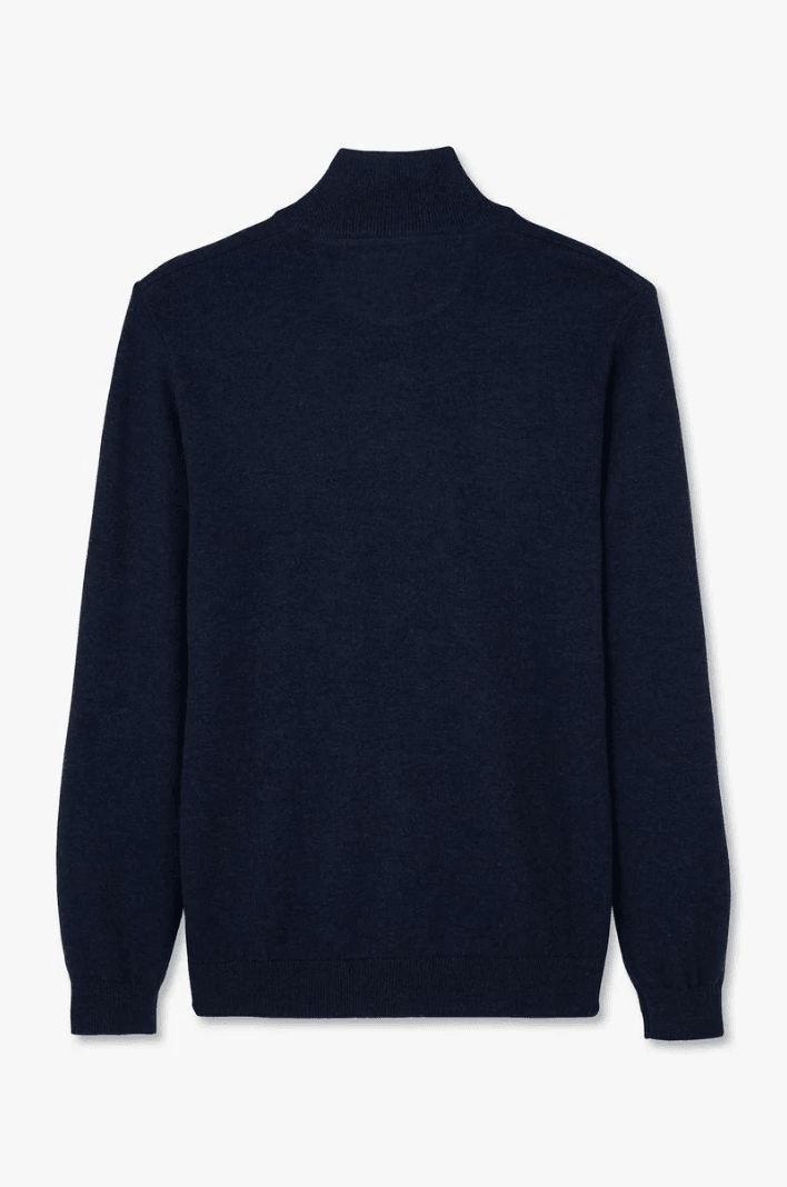 Pull demi zip Eden Park bleu foncé en laine - Georgespaul