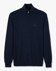 Pull demi zip Eden Park bleu foncé en laine - Georgespaul