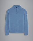 Pull demi zip Paul & Shark bleu clair en laine - Georgespaul