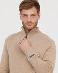 Pull demi zip Lee Cooper beige en laine - Georgespaul