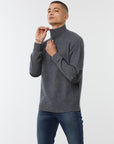 Pull demi zip Lee Cooper gris en laine - Georgespaul