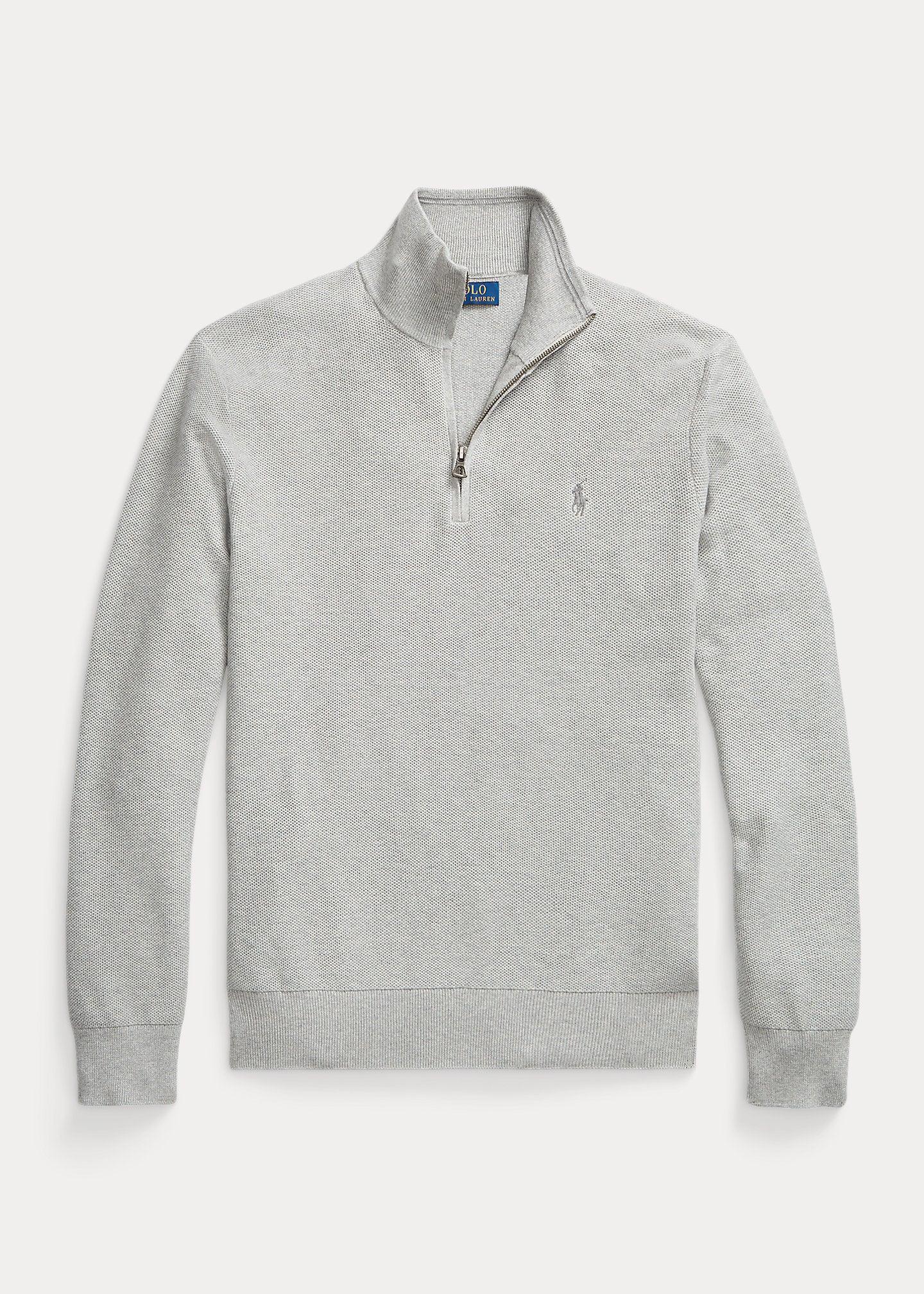 Pull demi zip homme Ralph Lauren gris | Georgespaul