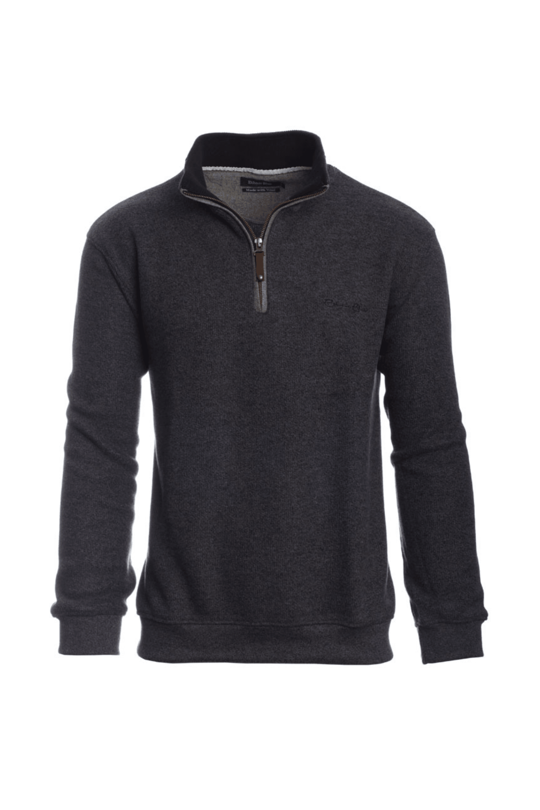 Pull demi zip Ethnic Blue gris en laine - Georgespaul