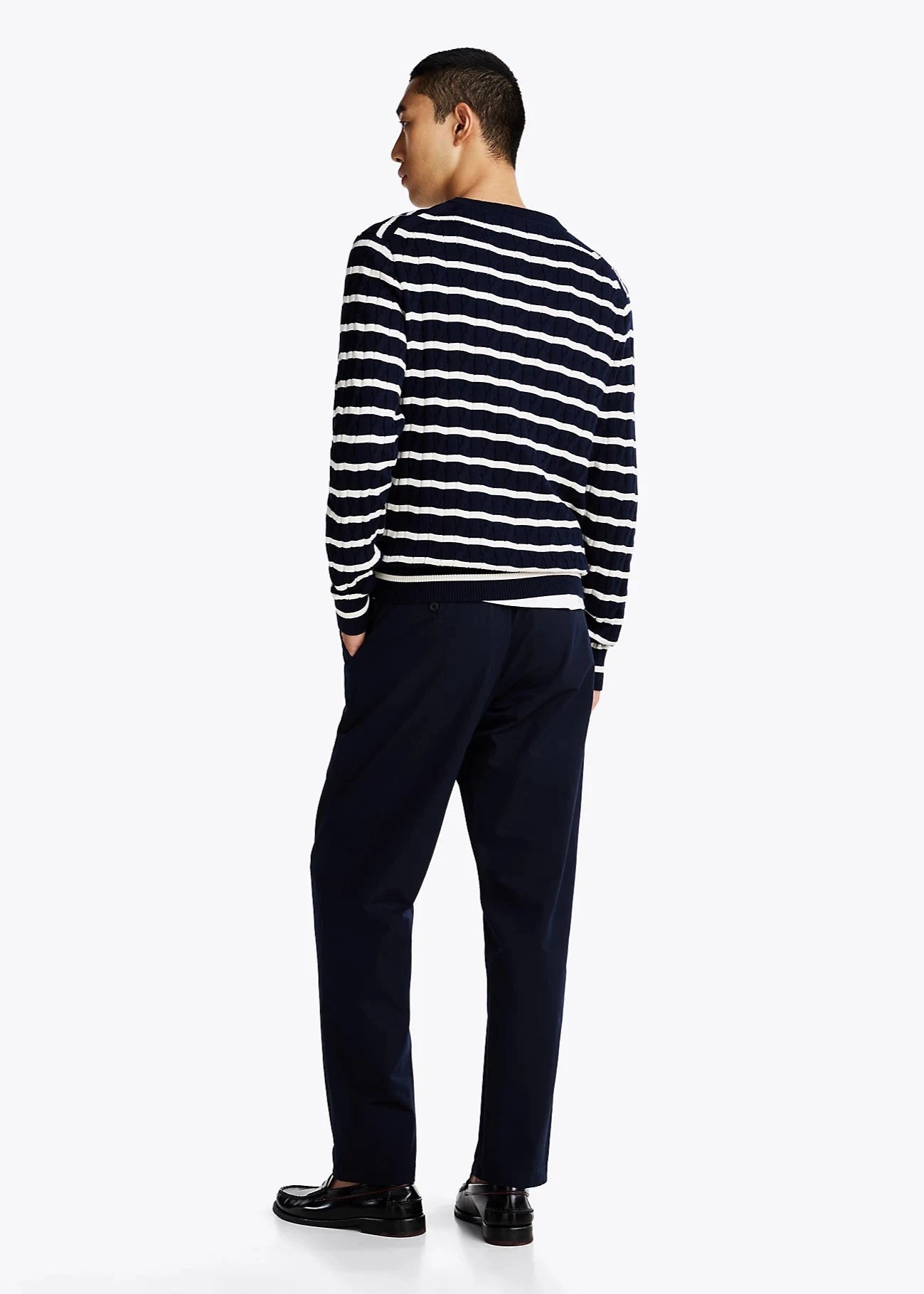 Pull torsadé marinière Tommy Hilfiger marine | Georgespaul 