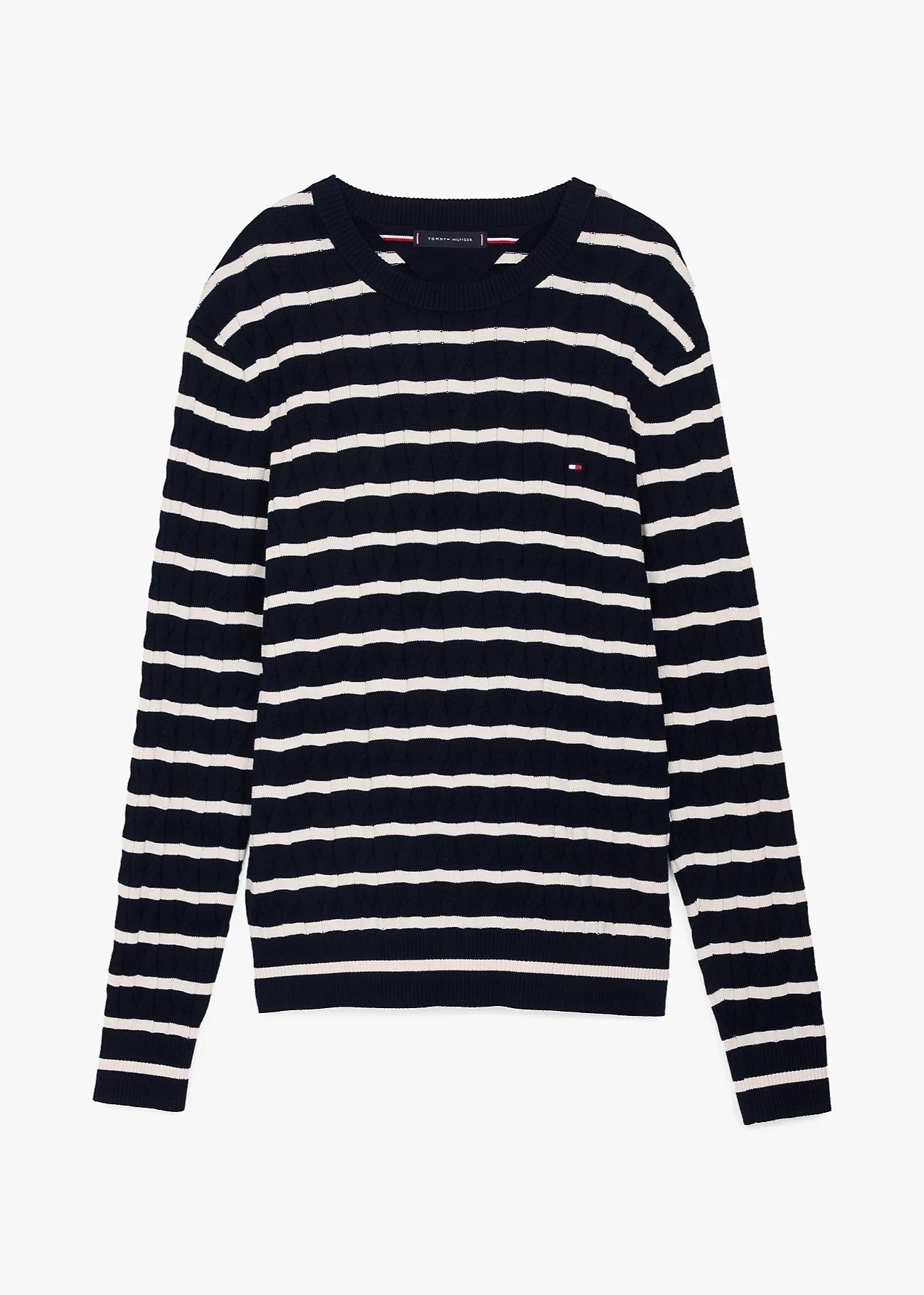 Pull torsadé marinière Tommy Hilfiger marine | Georgespaul 