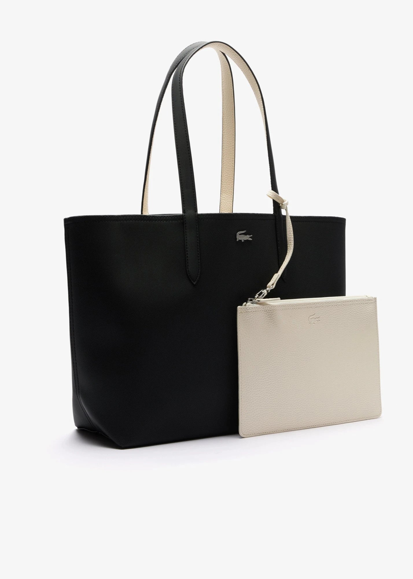 Sac cabas réversible Lacoste noir femme | Georgespaul 