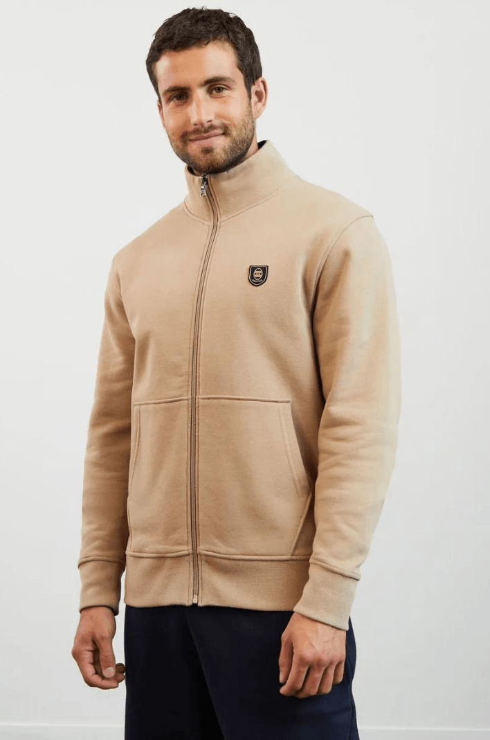 Sweat zippé col montant Eden Park beige - Georgespaul