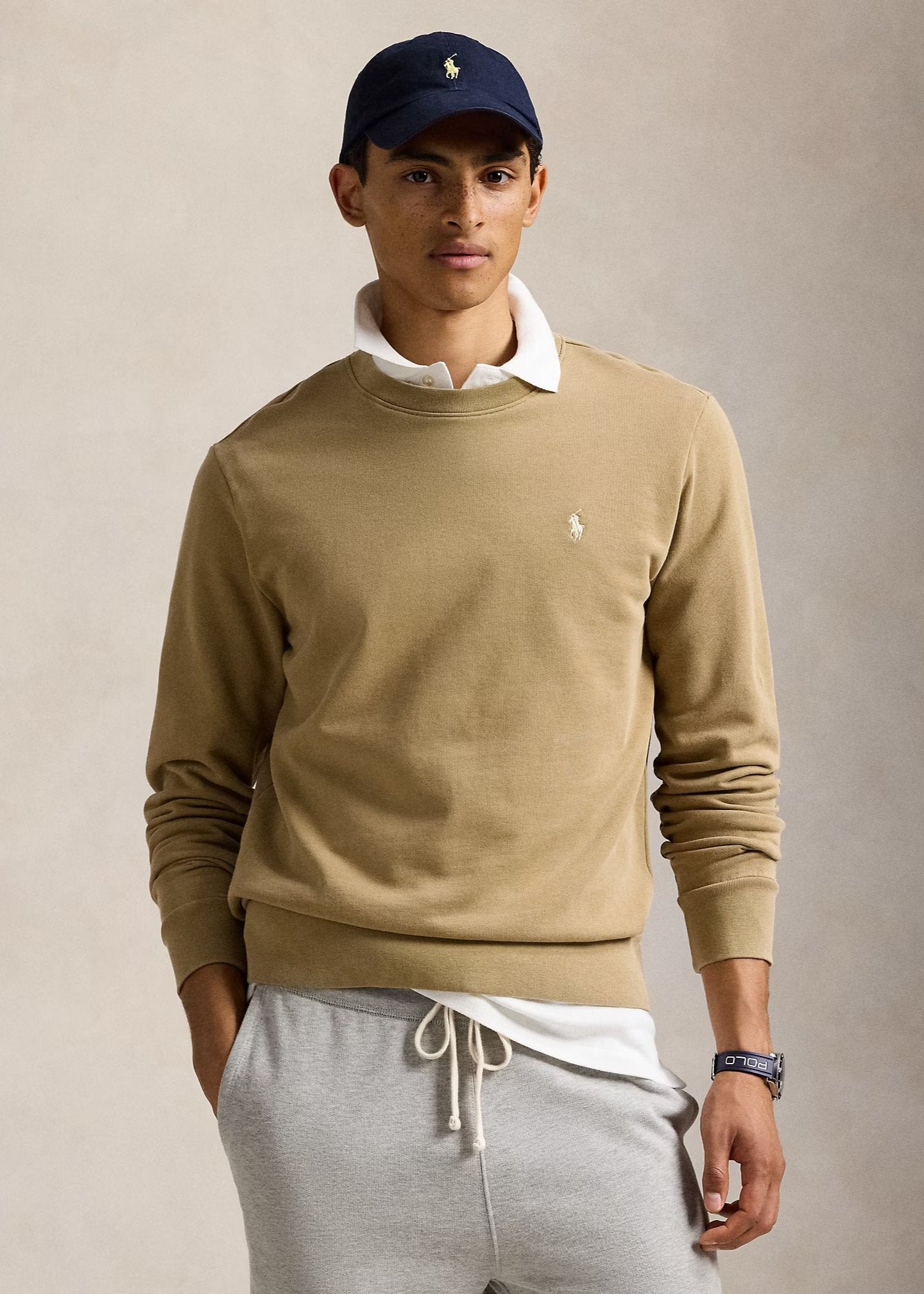 Sweat Ralph Lauren beige pour homme | Georgespaul 