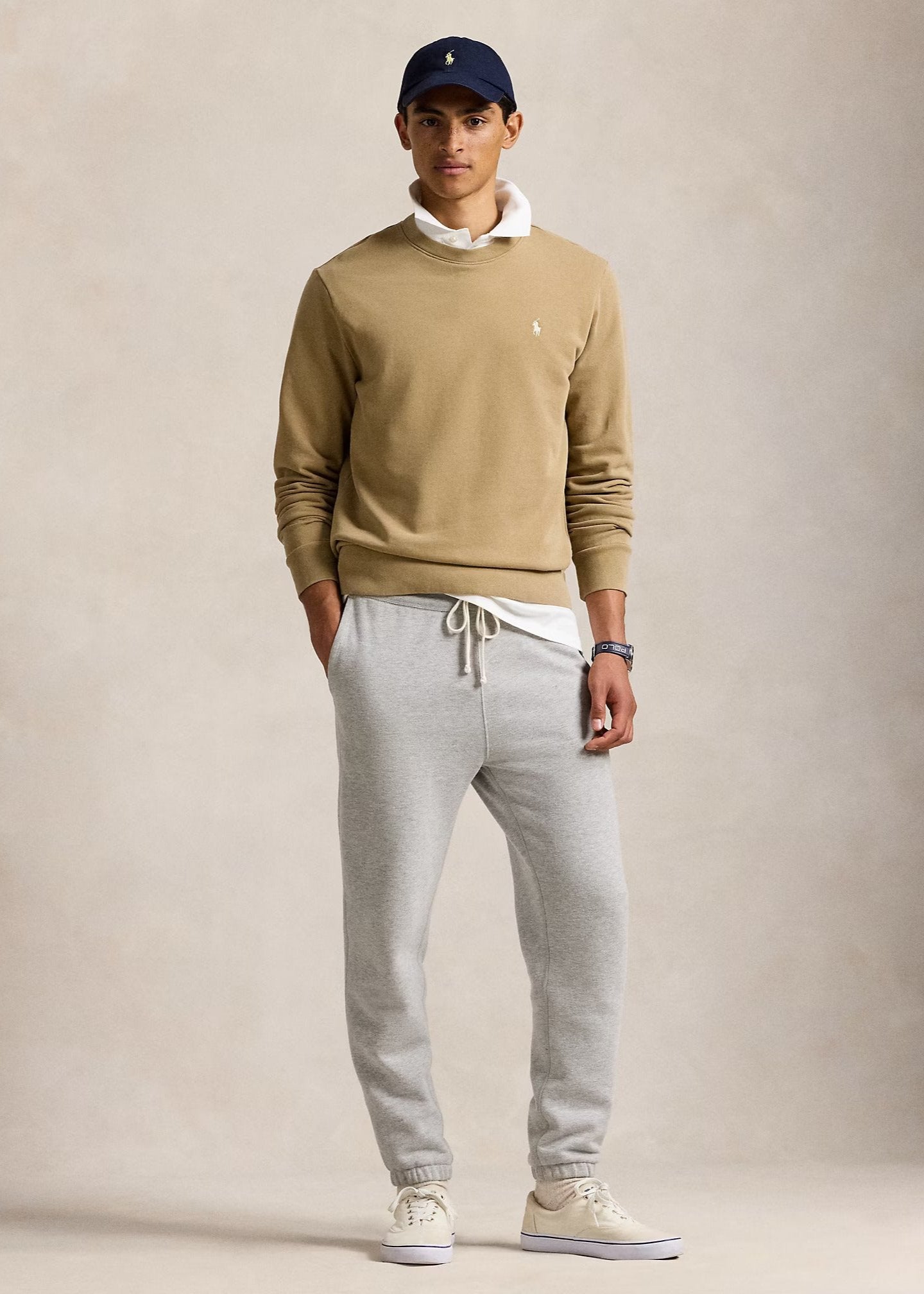 Sweat Ralph Lauren beige pour homme | Georgespaul 