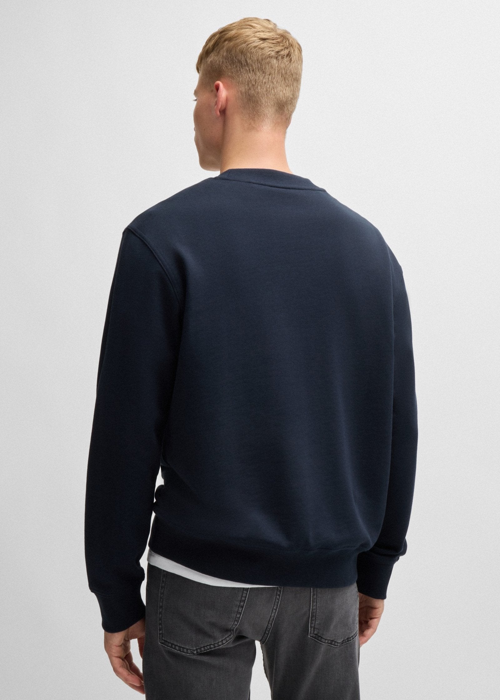 Sweat BOSS marine col rond pour homme | Georgespaul