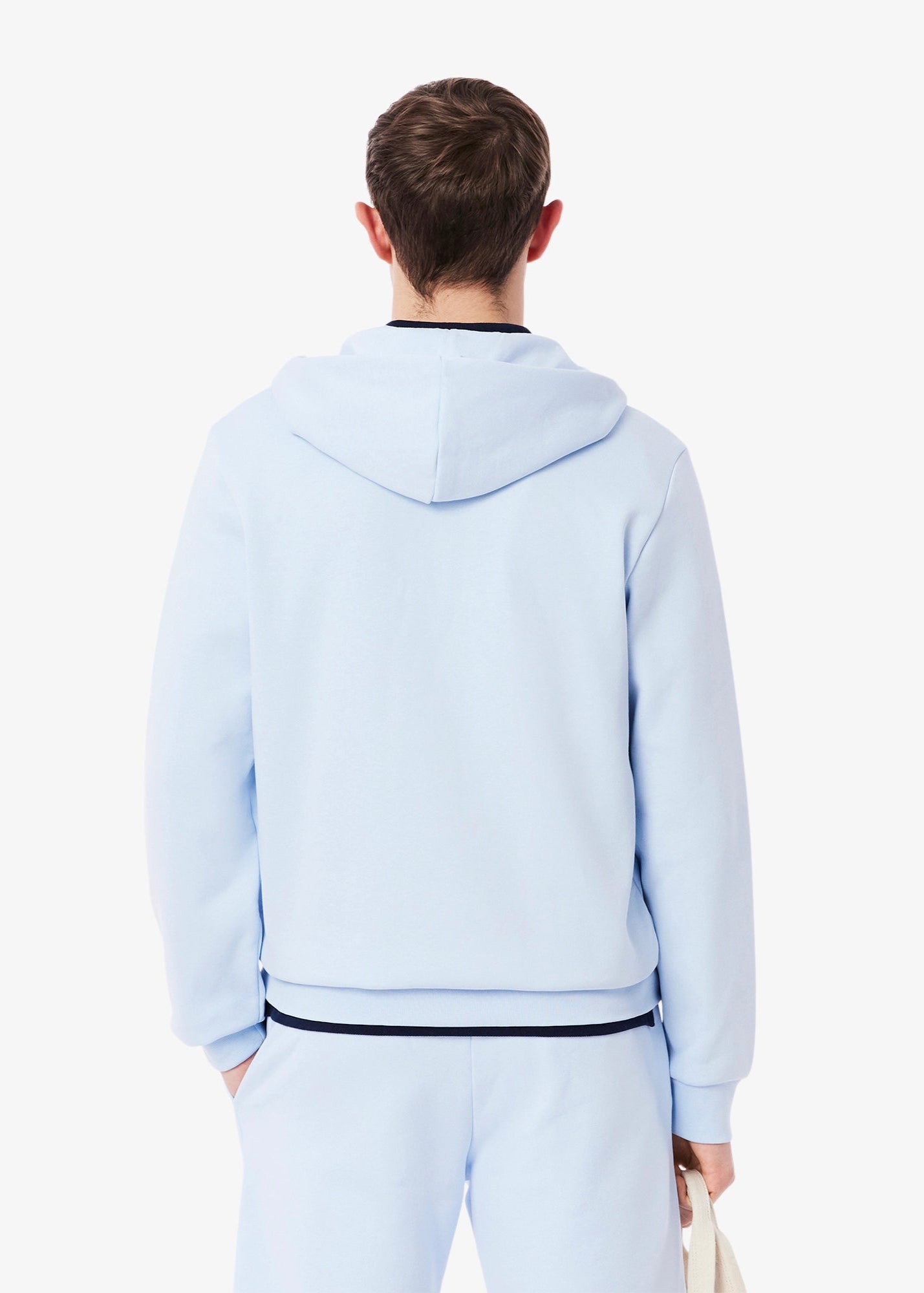 Sweat zippé à capuche Lacoste bleu pour homme | Georgespaul