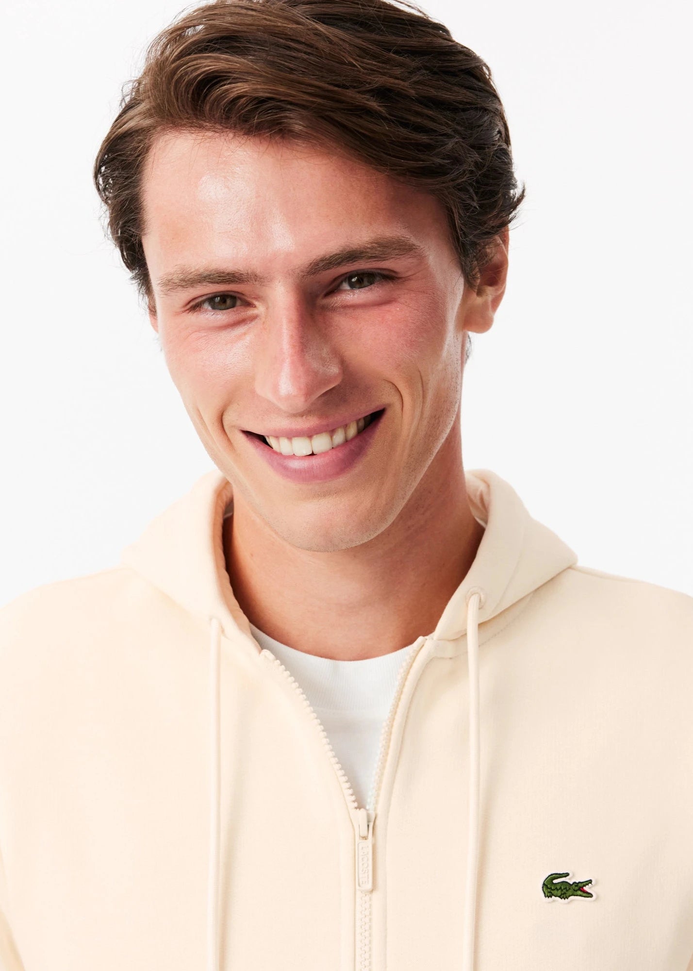 Sweat à capuche Lacoste beige pour homme | Georgespaul