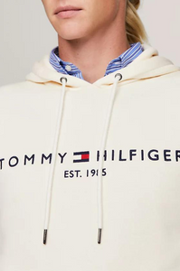 Sweat à capuche Tommy Hilfiger beige en coton bio