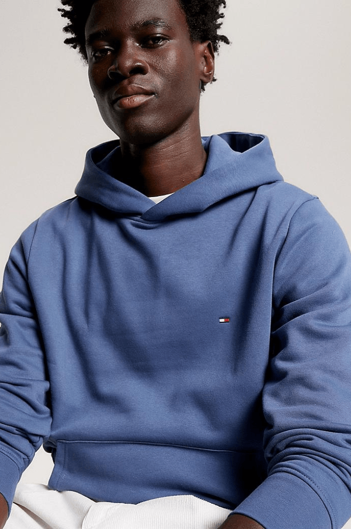 Sweat à capuche Tommy Hilfiger bleu en coton bio - Georgespaul