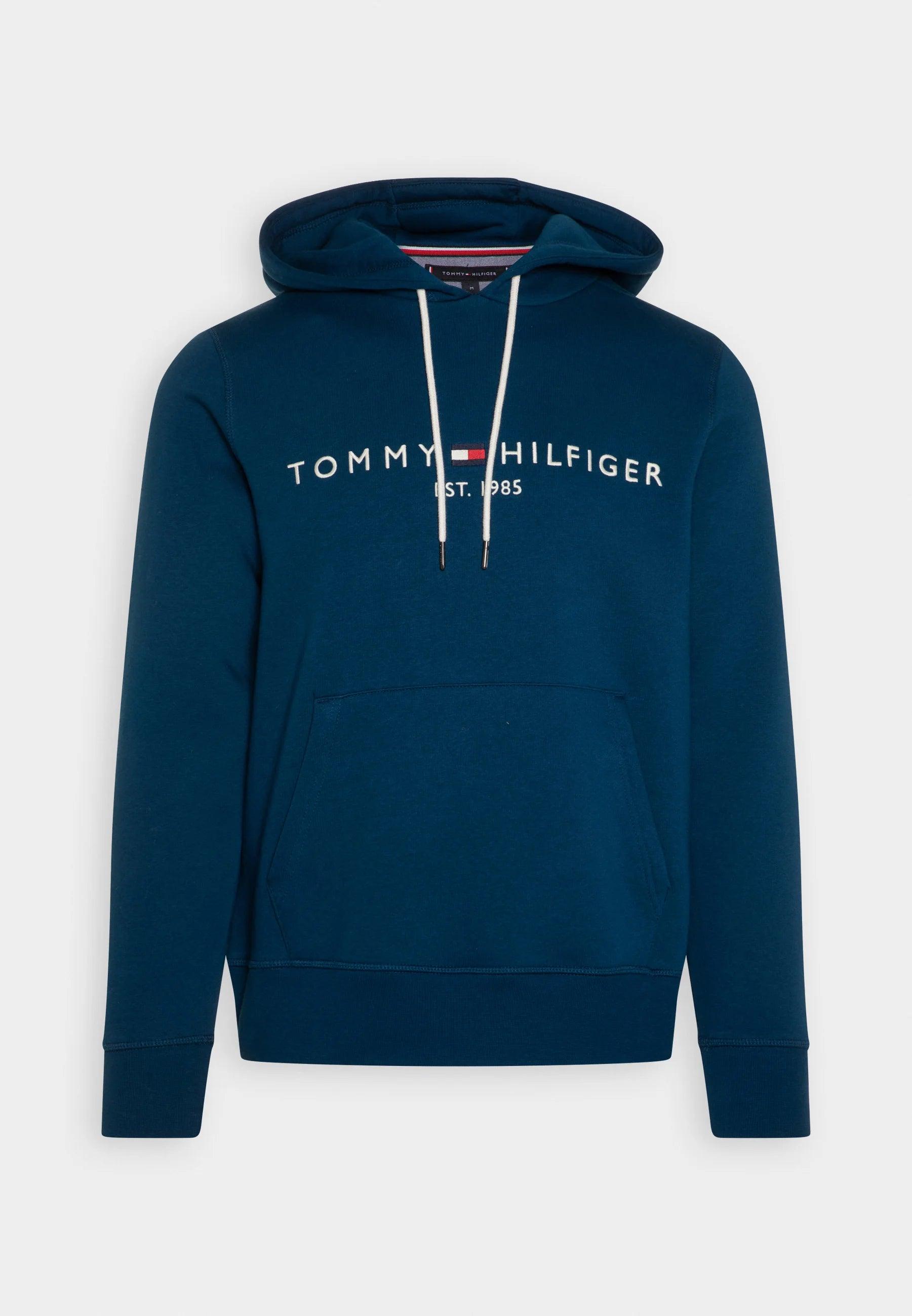 Sweat à capuche Tommy Hilfiger bleu foncé en coton bio - Georgespaul