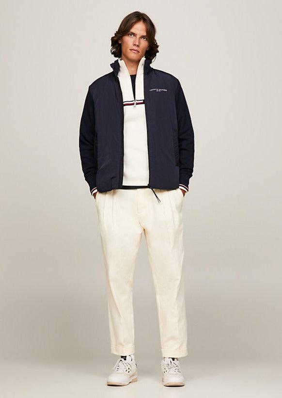 Sweat zippé Tommy Hilfiger marine en coton bio - Georgespaul