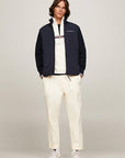 Sweat zippé Tommy Hilfiger marine en coton bio - Georgespaul