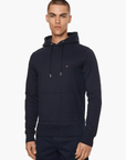 Sweat à capuche Tommy Hilfiger marine en coton bio stretch - Georgespaul