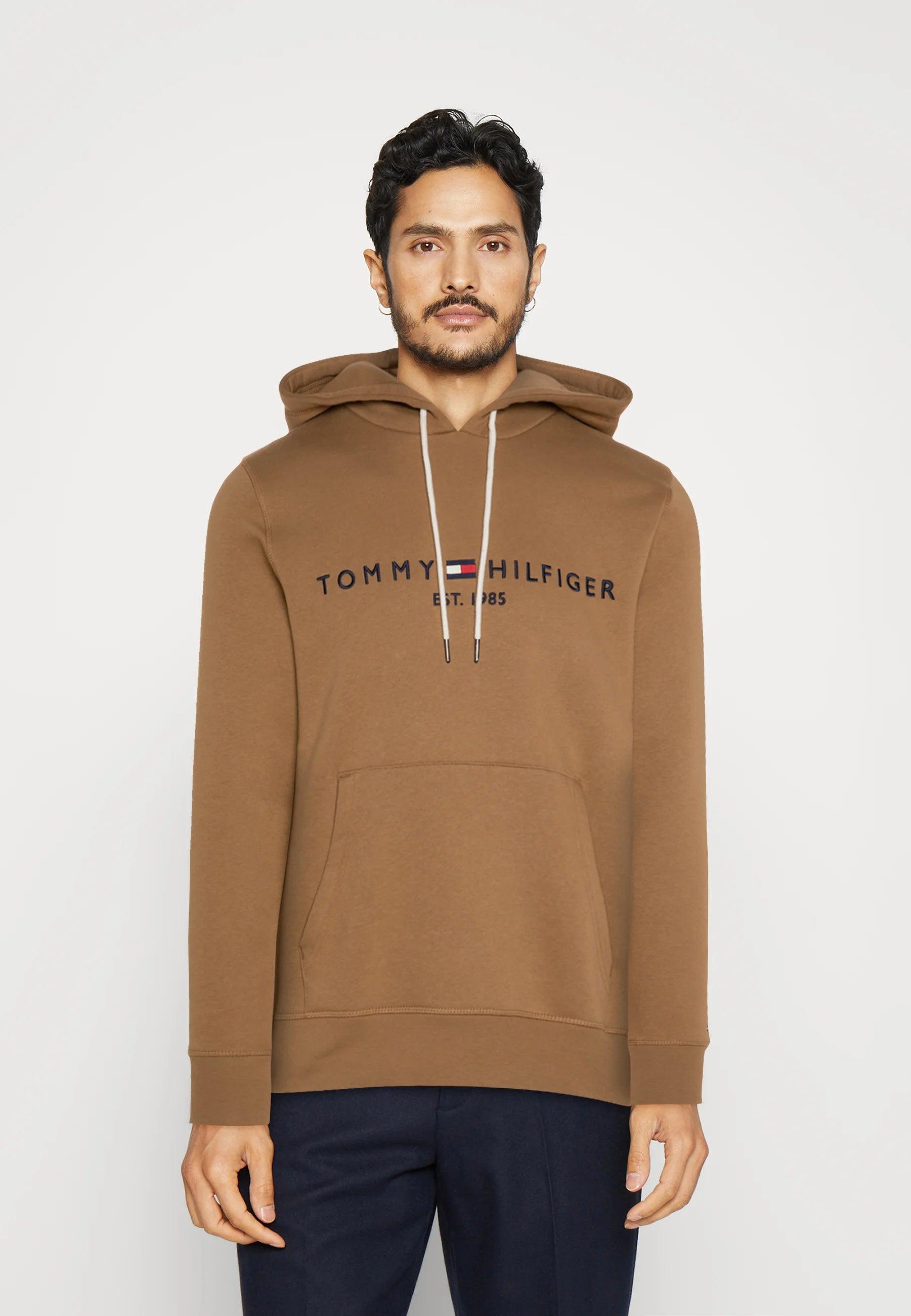 Sweat à capuche Tommy Hilfiger marron en coton bio - Georgespaul