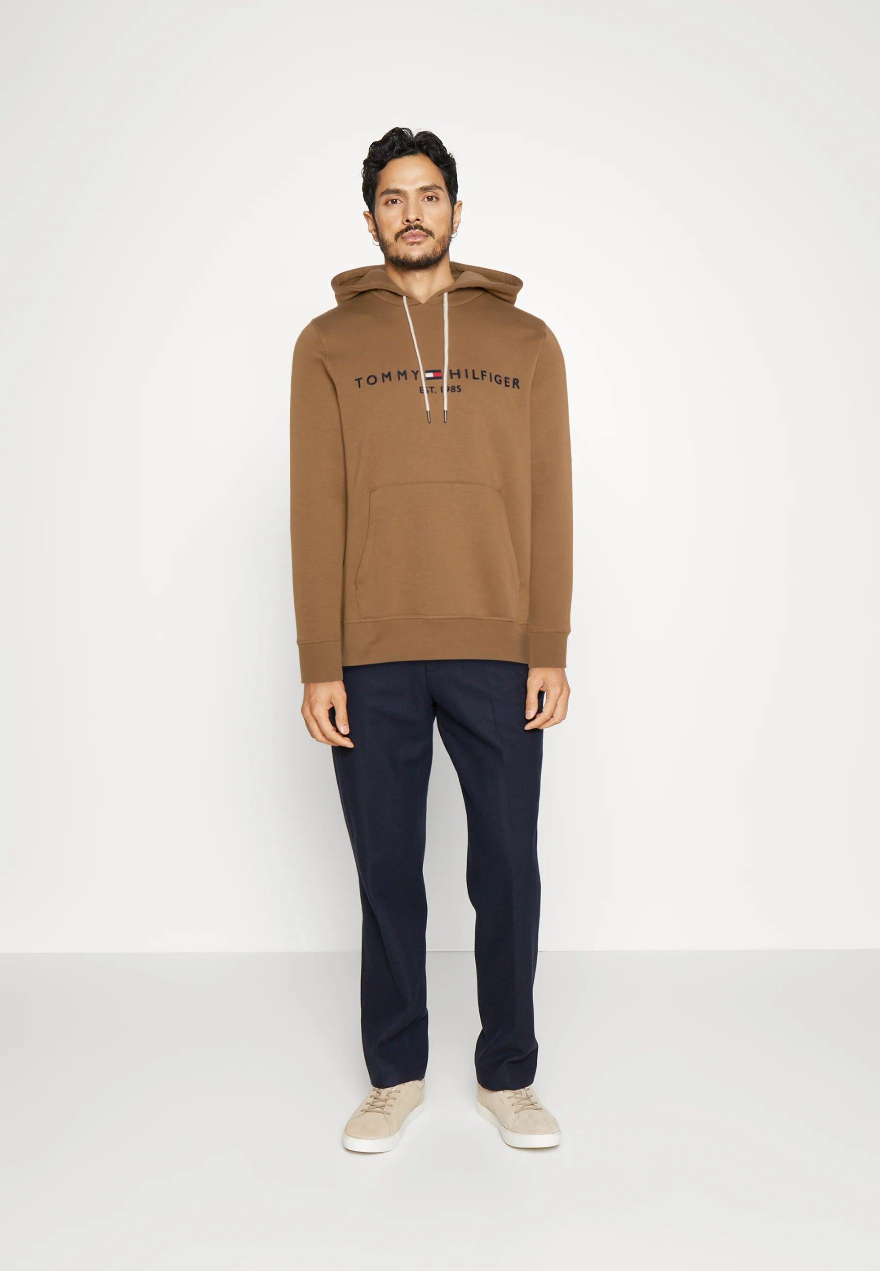 Sweat à capuche Tommy Hilfiger marron en coton bio - Georgespaul