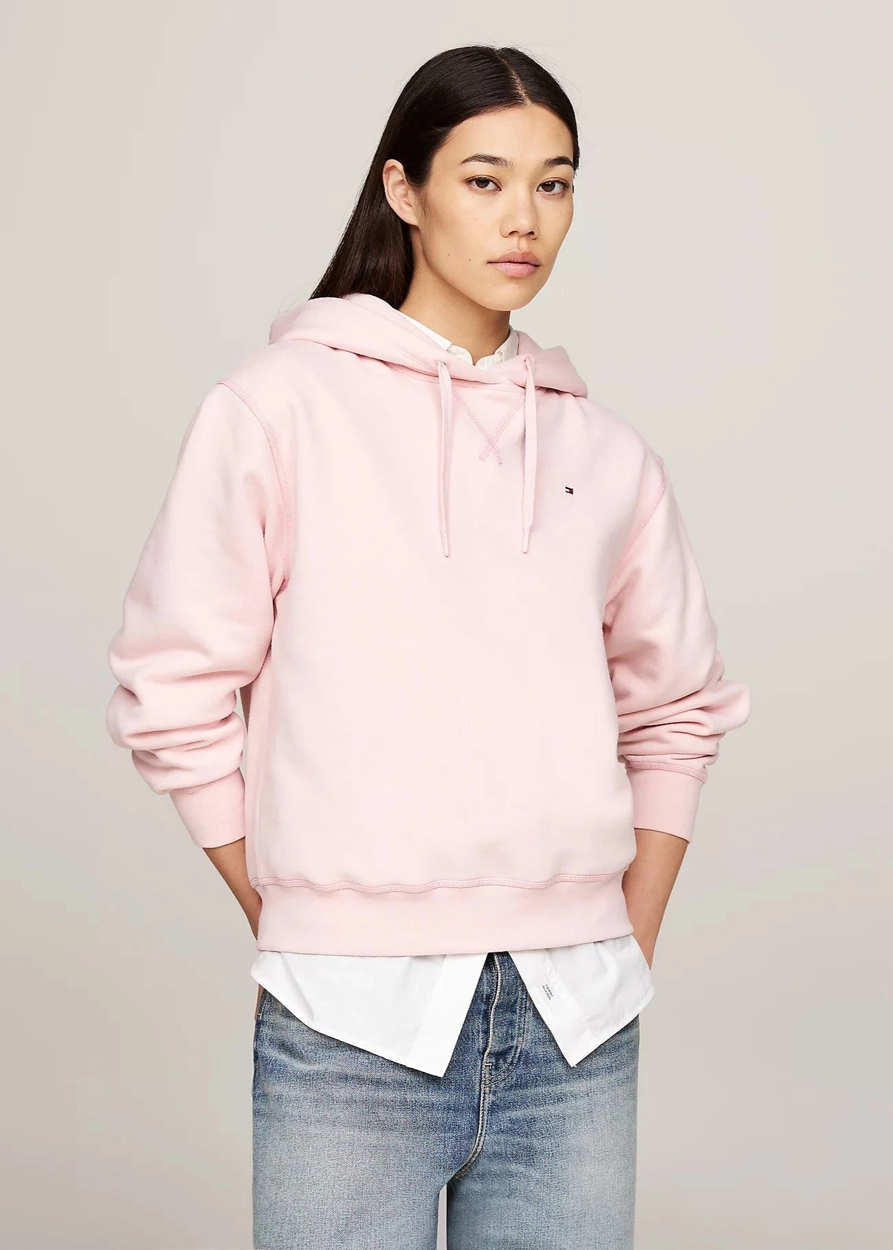 Sweat à capuche Tommy Hilfiger rose pour femme | Georgespaul