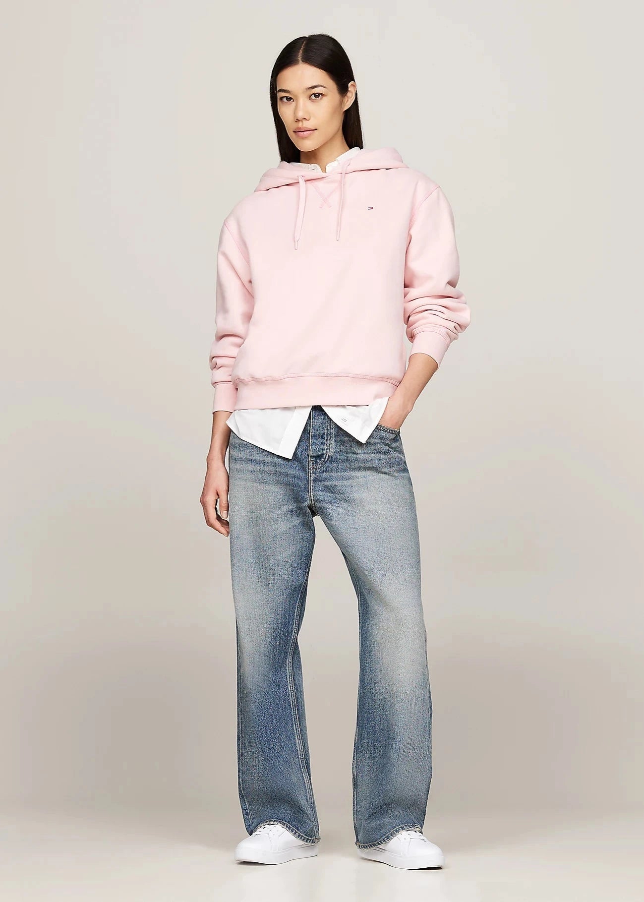 Sweat à capuche Tommy Hilfiger rose pour femme | Georgespaul