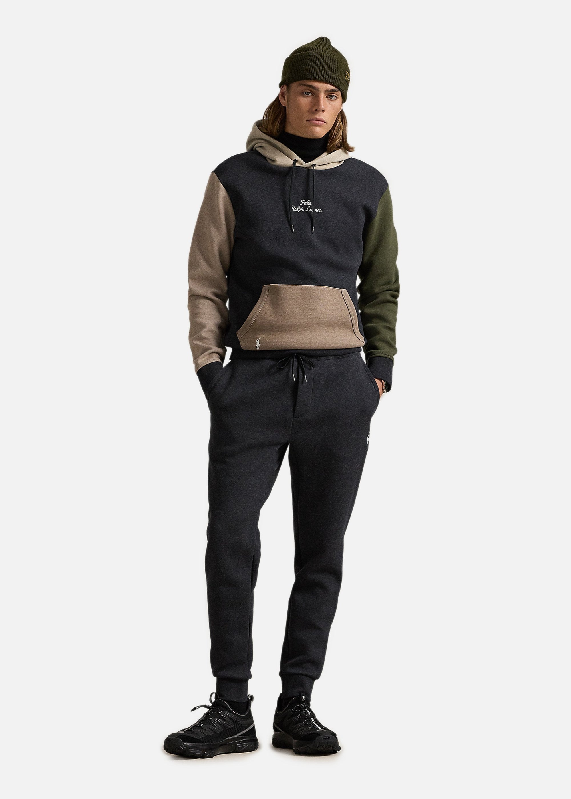 Sweat à capuche colorblock Ralph Lauren noir pour homme | Georgespaul