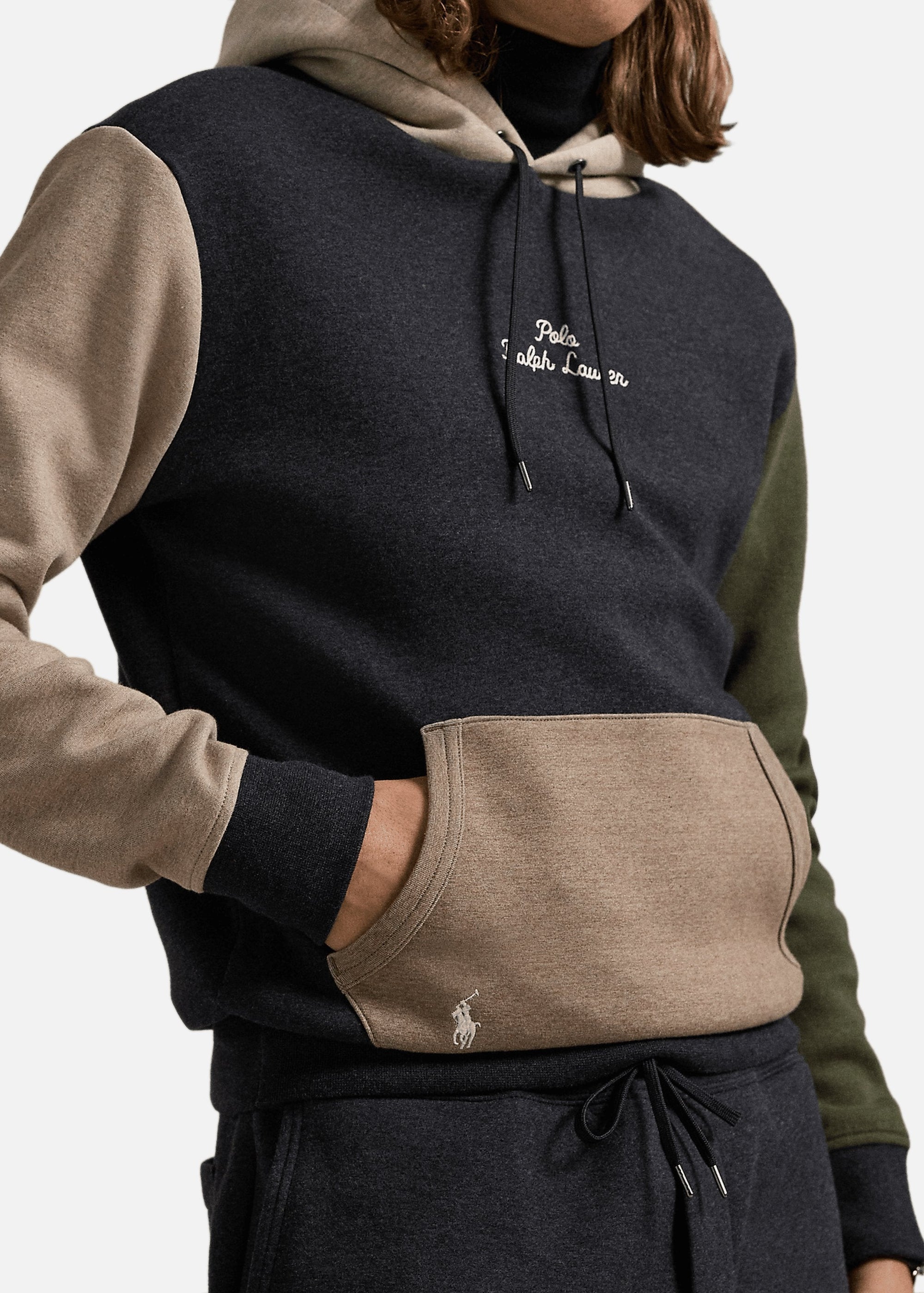Sweat à capuche colorblock Ralph Lauren noir pour homme | Georgespaul