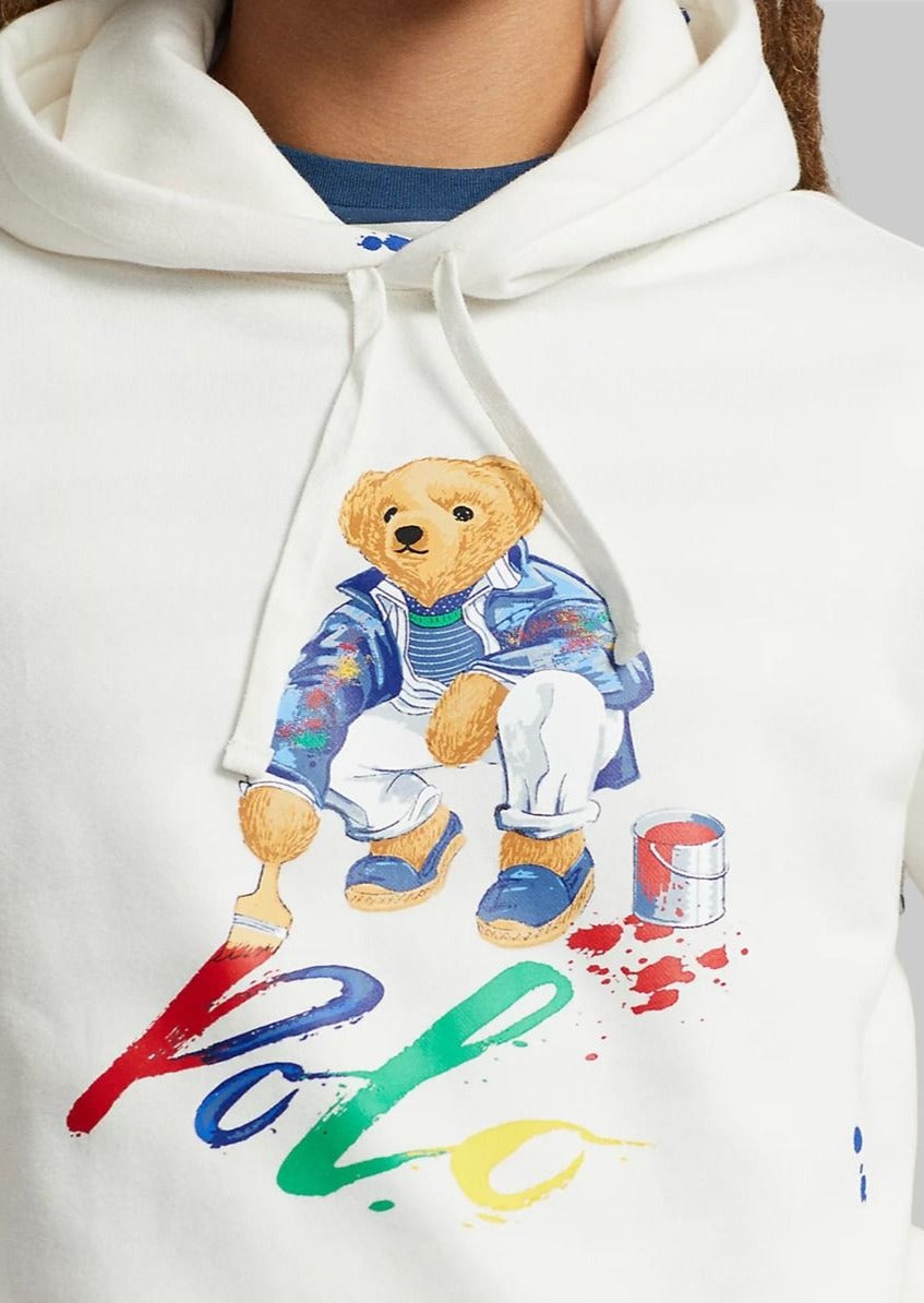 Sweat à capuche homme logo Bear Ralph Lauren blanc | Georgespaul