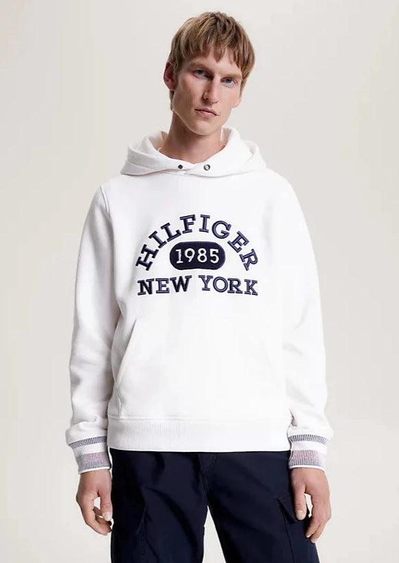 Sweat à capuche Tommy Hilfiger blanc en coton bio - Georgespaul