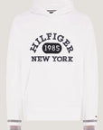 Sweat à capuche Tommy Hilfiger blanc en coton bio - Georgespaul