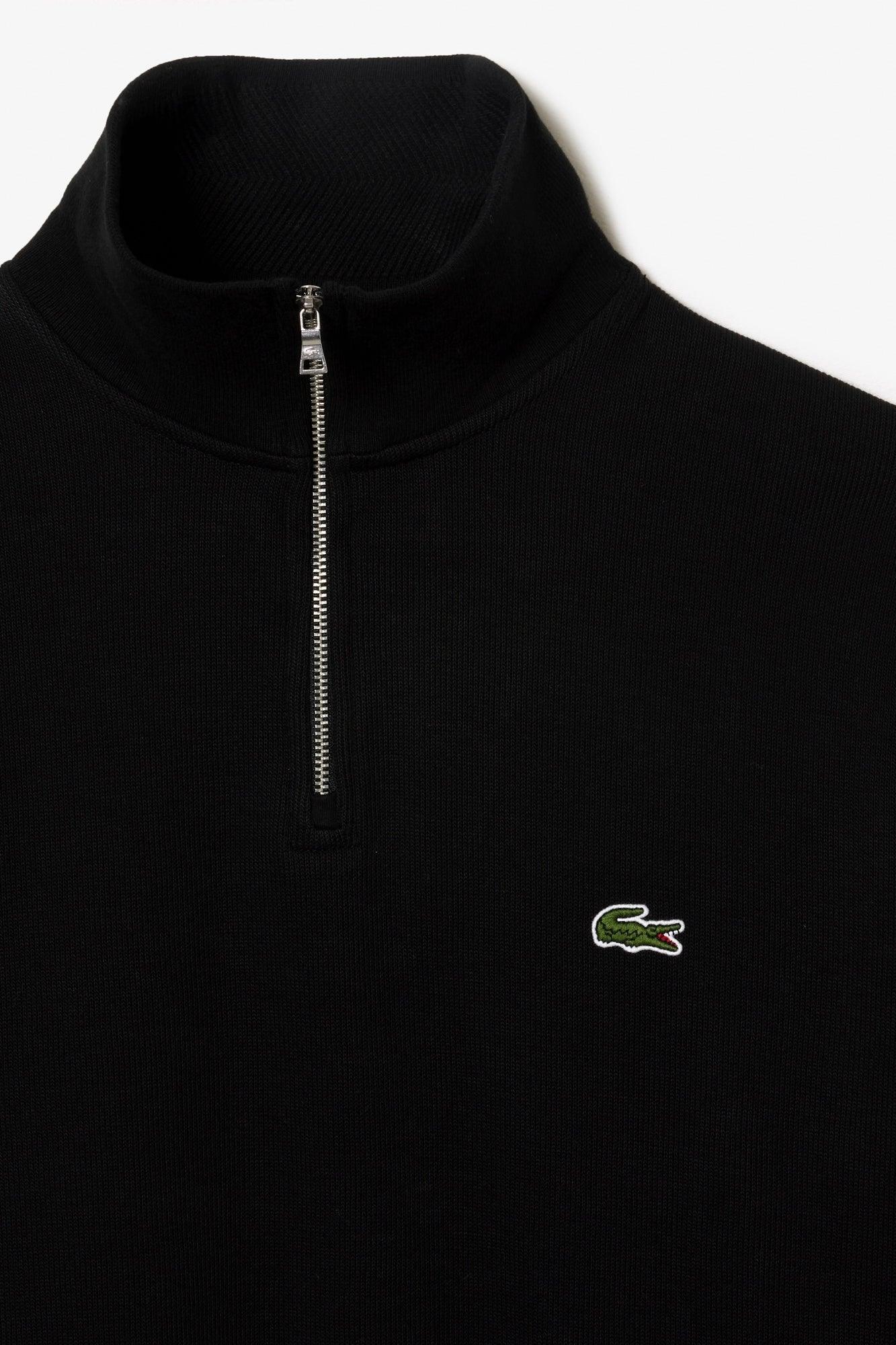 Pull Lacoste demi-zip noir pour homme | Georgespaul