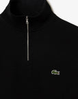 Pull Lacoste demi-zip noir pour homme | Georgespaul