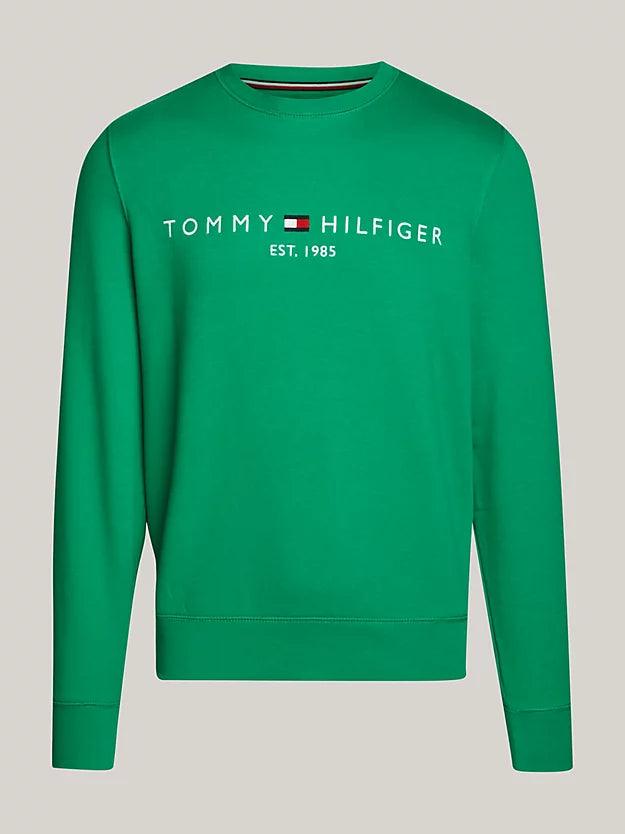 Sweat logo Tommy Hilfiger vert en coton bio - Georgespaul